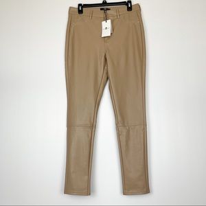 7 For All Mankind Beige / Nude Faux Leather Skinny Pants Size M